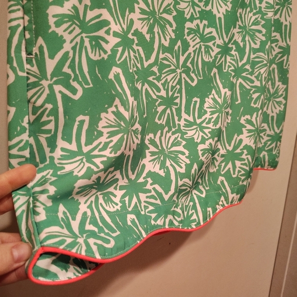 Zellos Women's Green Floral Mini Skirt Skort Sz  10- Tennis Preppy Golf Resort - Picture 3 of 7